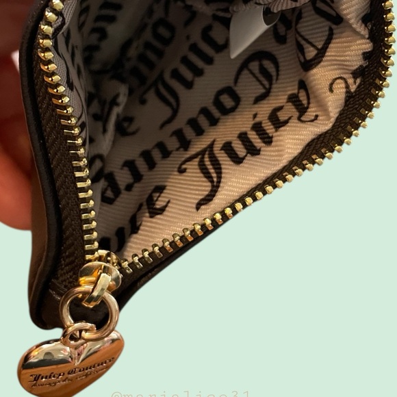 New•Juicy Couture dark brown keychain pouch with gold accents. NWOT - Picture 9 of 12